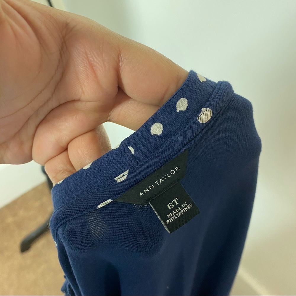 Ann Taylor Blue Polka Dot Wrap Dress - Picture 6 of 12